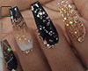 Black-Gold Diamond Nails