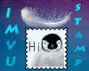 Penguin Hi stamp