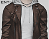 Leath jacket + hoodie /w