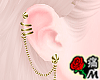 蝶 Gold Cross Ear Chain