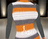 Sweater Dress-Orange/Gra
