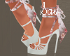 White/Flowered Heels