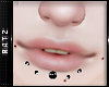 F| Black Lip Piercings