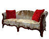 {JK}Couch Gold Red Satin