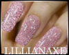 [la] Glitter pink nails