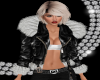 Leather Coat Silver Fur