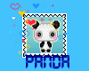 panda heart stamp