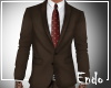 Brown suit burgundy tie