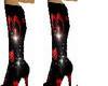 *R*black red heart boots