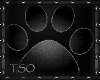 TSO~ Black Paw Print Rug
