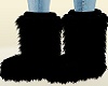E* Black Fur Boots