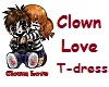 Clown Love T-Dress Cyan