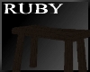 [E] Dark wood stool 2