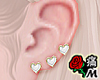  蝶 White Heart Earrings