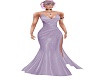 mauve laced  gown