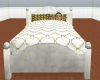 white & gold bed