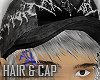 white hair + cap