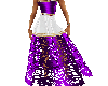 purple and white gown