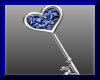 Left Blue Heart Key