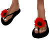 flip flops red flower