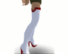 White/Red Latex Boots