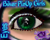 Biker PInUp Green Eyes