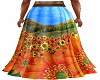 boho flower long skirt