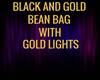 BLACK AND GOLD BEAN BAG