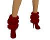 Red suede and fur boots
