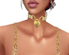 GOLD 'T' HEART COLLAR