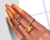 (M) Nails Orange + Rings