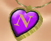 "N"_Necklace Gold Purple