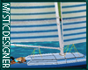 Blue Sail Boat W/Poses