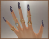 Purple Nails Gold Rings