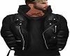 Leather Jacket/Blk Hood