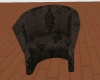 brown print cafe chair