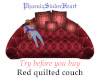 Red quilted couch