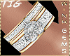 Wed Ring HEART Pave GOLD