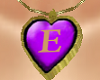 "E"_Necklace Gold Purple