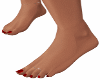 Feet red nails