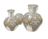 3 White Gold Vases