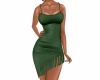 Fringed Dress Green
