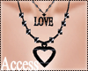 A. LOVE Black Necklace