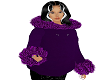 purple winter fur coat