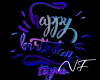 Happy Birthday Neon Blue