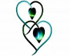 Teal and Green Hearts