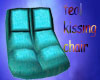 teal kissing pillows