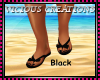 {CV} Black Flip Flops