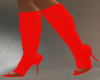(a) red  fishnet boots t