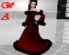 evening dress red black